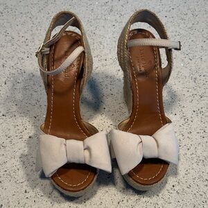kate spade Neutral Bow Espadrille Wedge Sandals